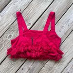 Tularosa  Women's Red Tasselled Crop Top Size S Photo 2