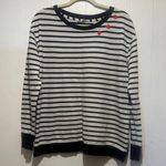 Jane and Delancey  striped sweatshirt with embroidered hearts size M Photo 0
