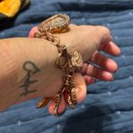 Betsey Johnson VINTAGE  Chunky PINK LUCITE Heart Puffy Huge Heart Bracelet Rare Photo 7