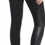 Lysse  Black Faux Leather Paneling Pull On Pants Photo 1