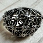 Vintage Jewish Star Filigree Dome Ring ✡️ Floral Artisan Design Silver Photo 8