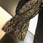 7th Avenue New York & Company Black Blouse Gold Lace Long Sleeves Neck Tie Large Multiple Photo 3