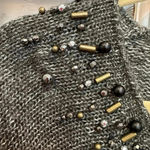 Coldwater Creek  Angora Mohair Blend Cardigan Sweater Beaded Size Large 14 / 16 Photo 2