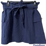 Lizard Thicket  size large navy women’s paper bag skirt with belt and pockets NWT Photo 0