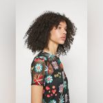 STAUD Rina Floral Maxi Dress Black Mesh Embroidered Sheer Overlay Size Small Photo 12