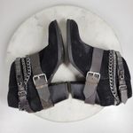 Trouve Bristol Womens Chained Ankle Boots 7M Black Suede Leather Western Bootie Size 7 Photo 6