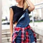 Dollhouse Denim Overalls Sz Large Distressed Coverall Shorts Shortalls Grunge Skater 90s Photo 15