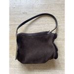 Tous Rare Vintage  Brown Signature Teddy Bear Suede‎ Hand Bag 7"x6" Photo 3