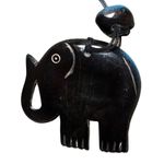 Vintage Necklace Elephant Pendant Charm Black Adjustable up 28” Black Photo 3