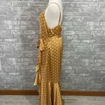 VICI  Satin Mustard Polka Dot Maxi Dress Photo 5