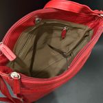 JACK GEORGES Red Leather Voyager Zip Top Crossbody Hobo Shoulder Bag Photo 5