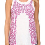 Lucky Brand  White & Purple Embroidered Tank Small Photo 0