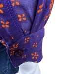 Moschino Jeans Blue Orange Button Down Sheer Crepe Blouse Photo 6