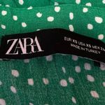 ZARA  Women's Green Polka Dot Ruffle Hem Belted Tie Waist Mini Skirt Skort Sz XS Photo 3