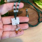 Jade Adjustable Silk Necklace Green Photo 1