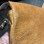 Maxon Collection Pebbled Genuine Leather Crossbody Purse made in Italy zipper Tan Photo 13