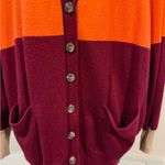 JCPenney Orange and Burgundy Colorblock Cardigan Size 1X Photo 4