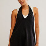 FREE PEOPLE Movement Hot Shot Halter Romper in Black Size Large Photo 0