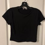Sincerely Jules  Black Fitted Crop Short Sleeve Tee, Sz S Photo 0
