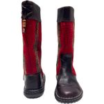 Born Tizoc Indain Blanket Mid Calf Boots Leather Wool Men 8 Women 6.5 Brown Photo 1