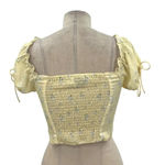 Princess Polly  Allyson Corset Top Puff Sleeve Yellow Floral Size US‎ 4 Photo 8