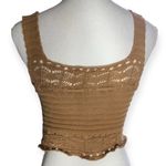 Jolie & Joy Brown Crochet Cropped Tank Top Photo 6