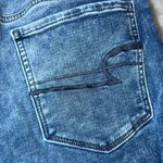American Eagle  Hi Rise Jeggings Womens 6 Denim Super Stretch Ripped Blue Jeans Photo 11