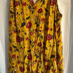 Old Navy Dress Sz XXL Womens Sleeveless Mini Yellow Floral V Neck Cottagecore Photo 0