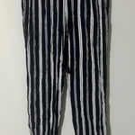 Waverly Grey Striped Pants Women's Size S Black White Drawstring Casual Photo 0