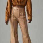 Avec Les Filles Beige Leather Flare Pants  Photo 1