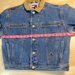 Tommy Hilfiger  Denim Jacket Tan Collar Women's M Trucker Style Blue Jean Photo 7