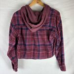 American Eagle  Cropped Hooded Flannel Shirt Photo 4