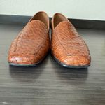Naturalizer Woven Cognac Brown Leather Slip On Loafer Shoes Women 9.5 Square Toe Photo 1