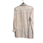 Tahari  100% Linen Button Front Shirt White Long Sleeve Roll Tab Casual Women S Photo 1