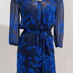 EXPRESS Women's Floral Print Sheer Overlay Shirt Dress Size XS Photo 0