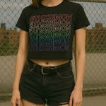 Love, Simon Rainbow Graphic Crop Top Women’s Size S | Pride LGBTQ+ Tee Black Photo 4