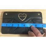 Betsey Johnson  Black Wallet Heart‎ Accent Zip Around Clutch Purse Photo 2