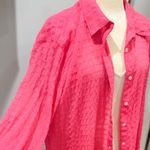 Free People Pink Love Life Sheer Buttondown Photo 4