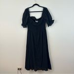 R.Yiposha Vintage Elastic Square Neck Ruffled Half Sleeve Flowy Maxi Dress XL Black Photo 2