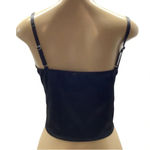Hesperus  black satin & lace crop top size large new without tags Photo 2