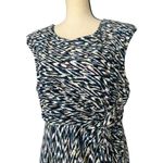 Dana Buchman Black and White Sheath Dress Cowl Neck Midi Size LP Photo 3