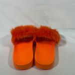 None Faux‎ Fur Slides Women’s SZ 9 EU 44 ORANGE NEW Photo 2
