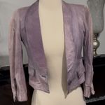 Alice + Olivia LILAC DISTRESSED LAMBSKIN JACKET Photo 3