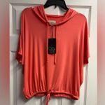 Chaser NWT  Melon Cool Jersey Drawstring Waist Dolman Hoodie-Tee Size Medium Photo 0