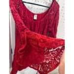 Lildy Red Lace Bell Sleeve Off Shoulder Tunic Top L XL Photo 1