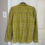 Loft NWOT Ruffle Trimmed Plaid Button Down Shirt Photo 6