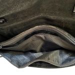 Vintage Eel Skin Black Leather Shoulder Bag Envelope Clutch Purse Photo 4