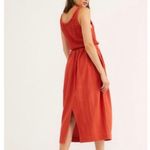 Free People  | Those Sunshine Feels Midi Tank Dress Tie Waist Rust Orange | Large Photo 1