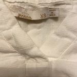 prAna Indra Top Organic Cotton Relaxed Henley Long Sleeve Keyhole White XS Photo 4