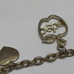 Bebe Signed  Charm Bracelet Gold Tone Apple / Heart Charms Photo 8